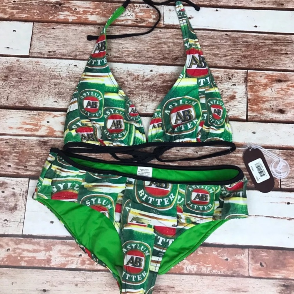 Asylum Bitter Beer Skater String Bikini Top Bottom